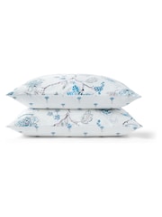 Christy Blue Tropical Floral Cotton Sateen Pillowcase Pair - Image 3 of 3