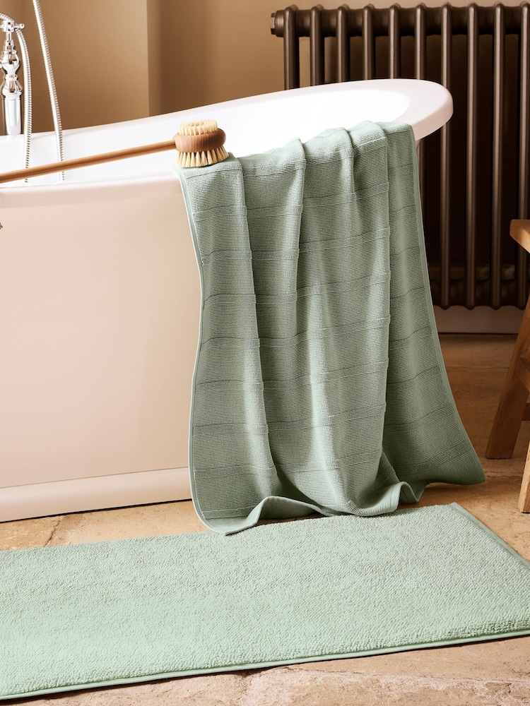 Christy Eucalyptus Highgate Turkish Cotton Ribbed Towel - Image 1 of 4 Christy Eucalyptus Highgate Turkish Cotton Ribbed Towel - Image 1 of 4