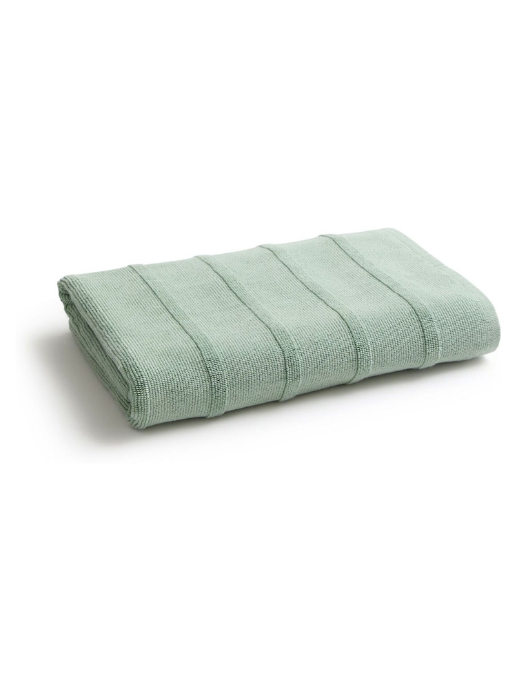 Christy Eucalyptus Highgate Turkish Cotton Ribbed Towel - Image 2 of 4 Christy Eucalyptus Highgate Turkish Cotton Ribbed Towel - Image 2 of 4