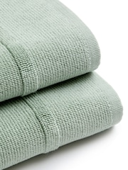 Christy Eucalyptus Highgate Turkish Cotton Ribbed Towel - Image 4 of 4