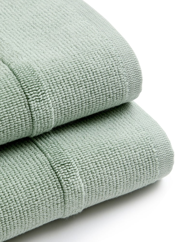 Christy Eucalyptus Highgate Turkish Cotton Ribbed Towel - Image 4 of 4 Christy Eucalyptus Highgate Turkish Cotton Ribbed Towel - Image 4 of 4