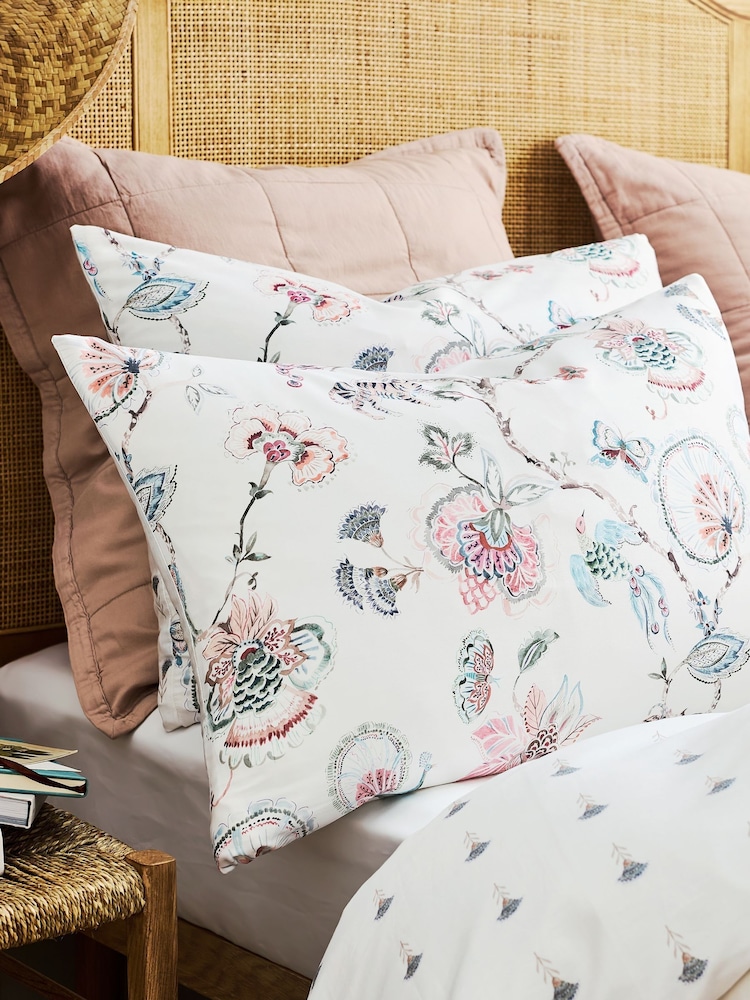 Christy Pink Tropical Floral Cotton Sateen Pillowcase Pair - Image 2 of 3