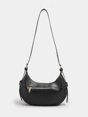 Yours Curve Black Buckle Shoulder Bag - Image 1 of 4