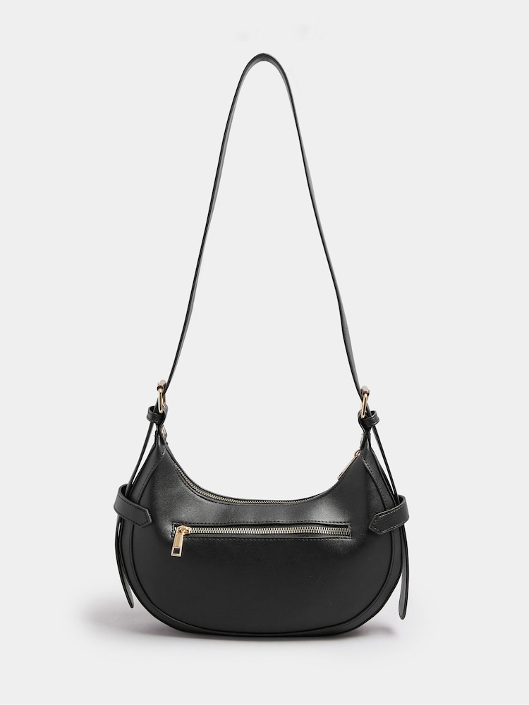 Yours Curve Black Buckle Shoulder Bag - Image 1 of 4 Yours Curve Black Buckle Shoulder Bag - Image 1 of 4