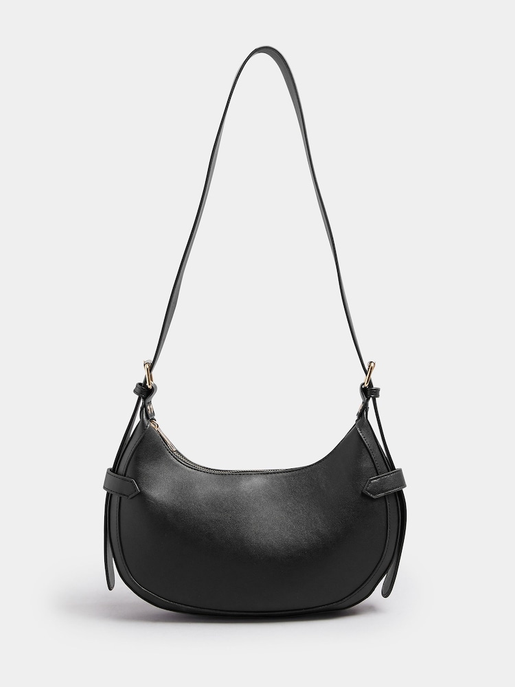 Yours Curve Black Buckle Shoulder Bag - Image 2 of 4 Yours Curve Black Buckle Shoulder Bag - Image 2 of 4