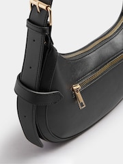 Yours Curve Black Buckle Shoulder Bag - Image 3 of 4