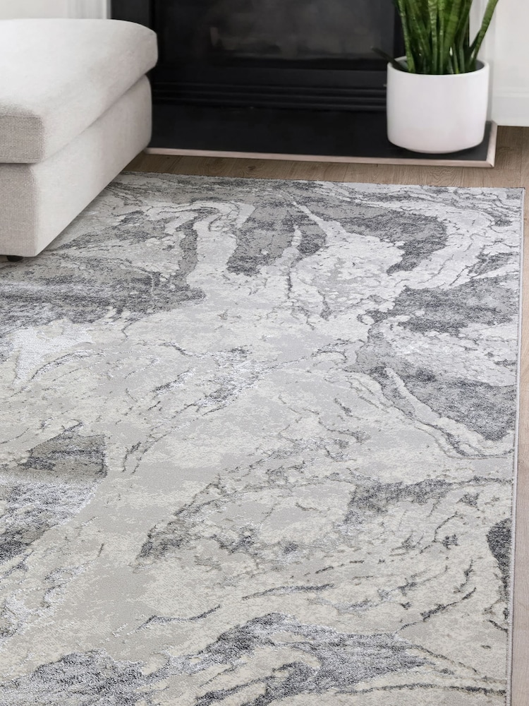 THE RUG EDIT Grey Ritz Marble Rug - Image 1 of 9