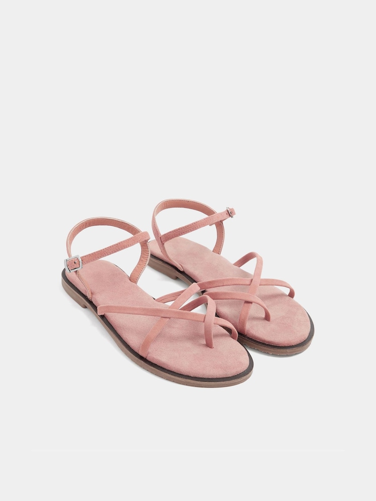 Long Tall Sally Pink Skinny Strap Toe Loop Sandal - Image 2 of 5