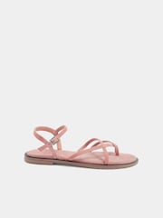 Long Tall Sally Pink Skinny Strap Toe Loop Sandal - Image 3 of 5