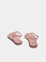 Long Tall Sally Pink Skinny Strap Toe Loop Sandal - Image 4 of 5