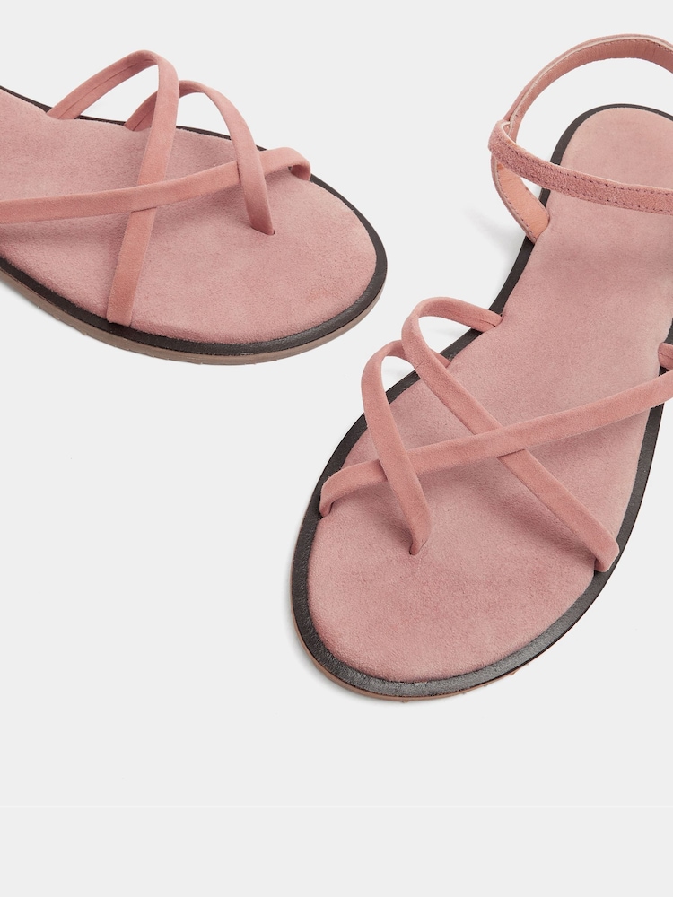 Long Tall Sally Pink Skinny Strap Toe Loop Sandal - Image 5 of 5