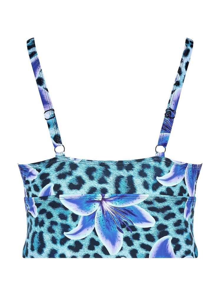 Yours Curve Blue Tie Bikini Top - Image 6 of 6 Yours Curve Blue Tie Bikini Top - Image 6 of 6