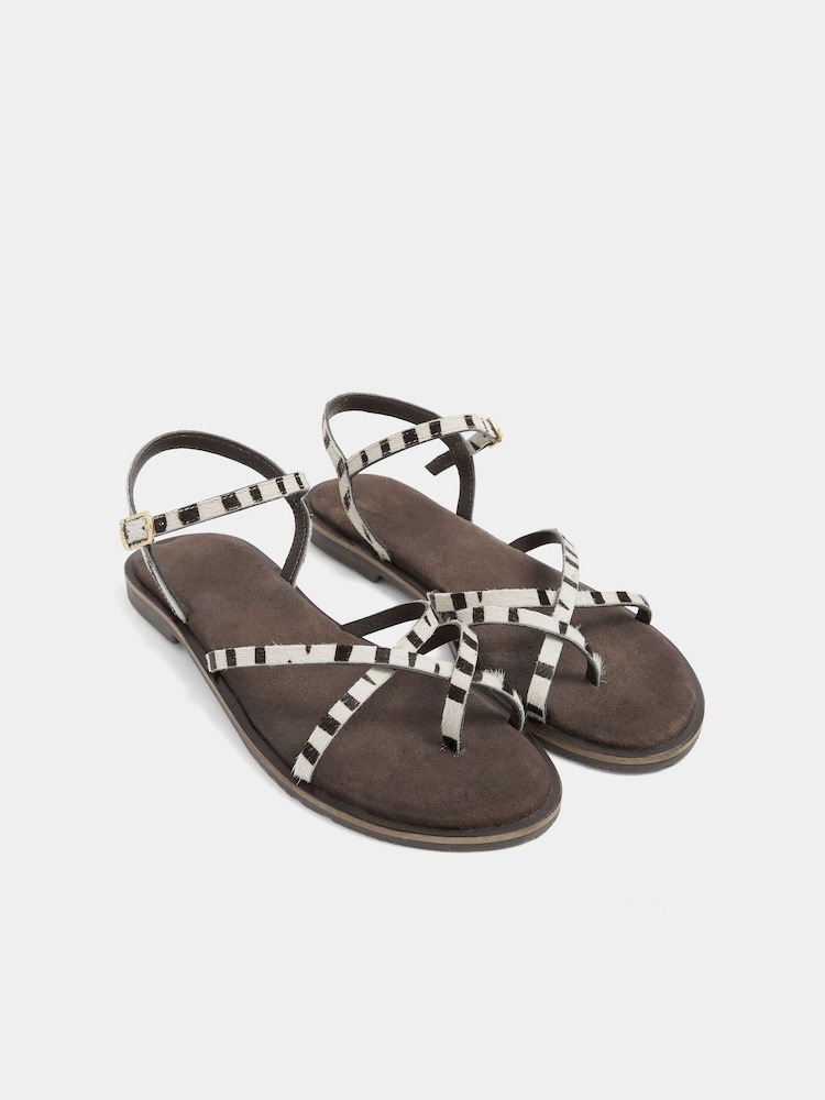 Long Tall Sally Black Skinny Strap Toe Loop Sandal - Image 2 of 5