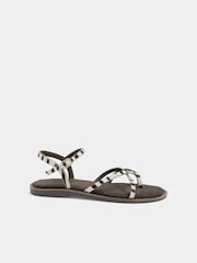 Long Tall Sally Black Skinny Strap Toe Loop Sandal - Image 3 of 5