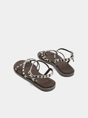 Long Tall Sally Black Skinny Strap Toe Loop Sandal - Image 4 of 5