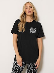 Long Tall Sally Black Short Sleeve Wide Leg Pyjamas Set - Image 2 of 4