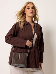 Yours Curve Brown Faux Suede Cross Body Bag - Image 1 of 3