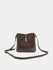 Yours Curve Brown Faux Suede Cross Body Bag - Image 2 of 3