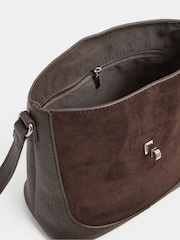 Yours Curve Brown Faux Suede Cross Body Bag - Image 3 of 3
