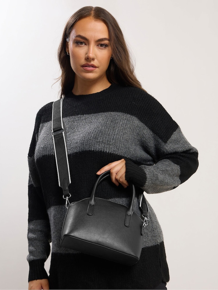Yours Curve Black Contrast Strap Cross Body Bag - Image 4 of 4 Yours Curve Black Contrast Strap Cross Body Bag - Image 4 of 4