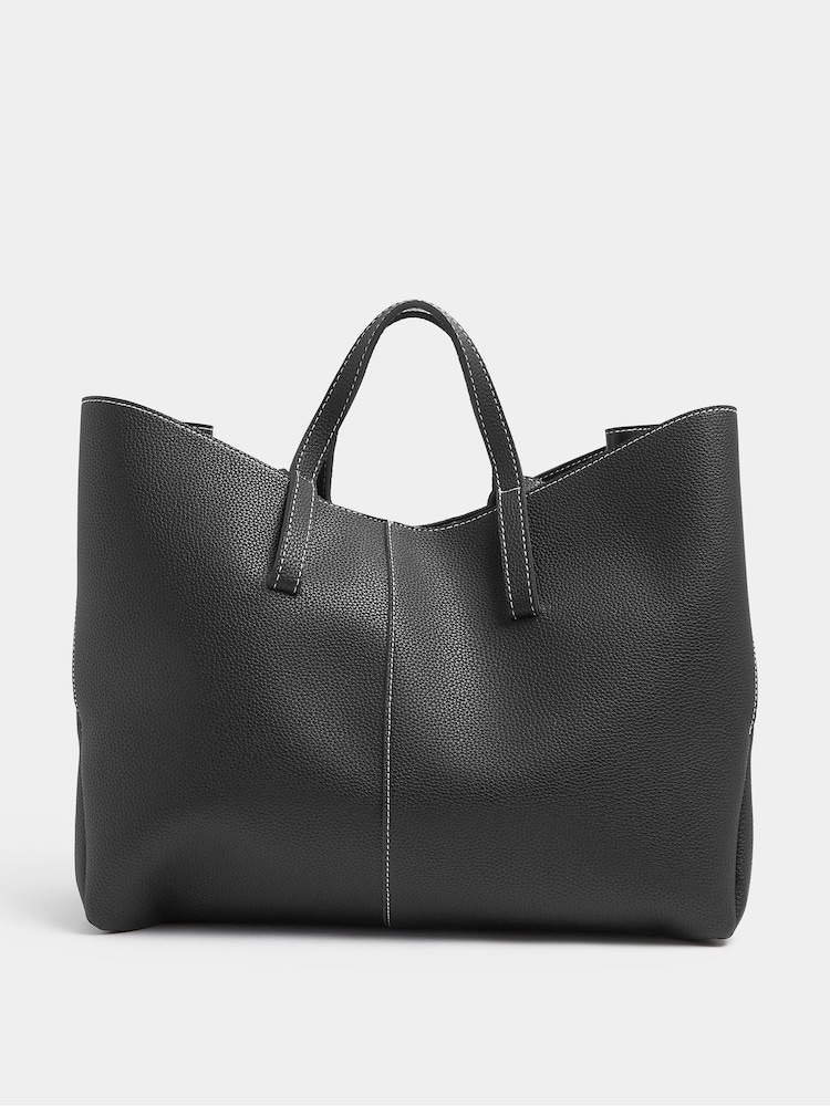 Yours Curve Black Faux Leather Slouchy Shoulder Bag - Image 2 of 5 Yours Curve Black Faux Leather Slouchy Shoulder Bag - Image 2 of 5