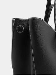Yours Curve Black Faux Leather Slouchy Shoulder Bag - Image 4 of 5