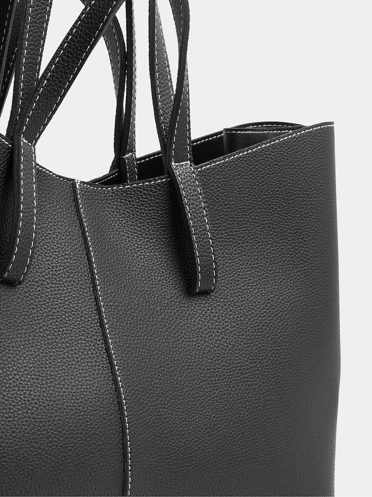 Yours Curve Black Faux Leather Slouchy Shoulder Bag - Image 5 of 5 Yours Curve Black Faux Leather Slouchy Shoulder Bag - Image 5 of 5