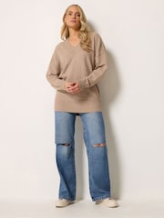 Long Tall Sally Blue Ripped Knee Wide Leg Jeans - Image 1 of 5