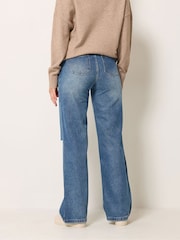 Long Tall Sally Blue Ripped Knee Wide Leg Jeans - Image 3 of 5