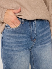 Long Tall Sally Blue Ripped Knee Wide Leg Jeans - Image 4 of 5