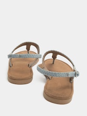 Yours Curve Blue Extra-Wide Fit EEE Woven Toe Post Sandals - Image 3 of 4