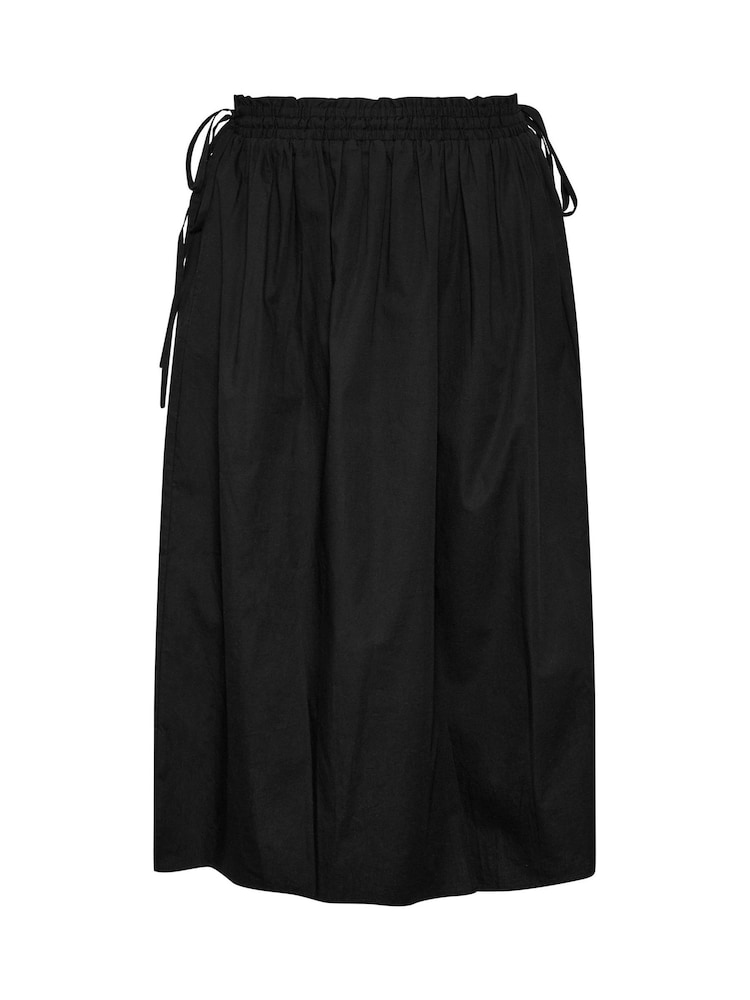 Yours Curve Black Poplin Midi Skirt - Image 5 of 5