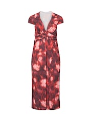 Yours Curve Red London Wrap Twist Front Dress - Image 5 of 6
