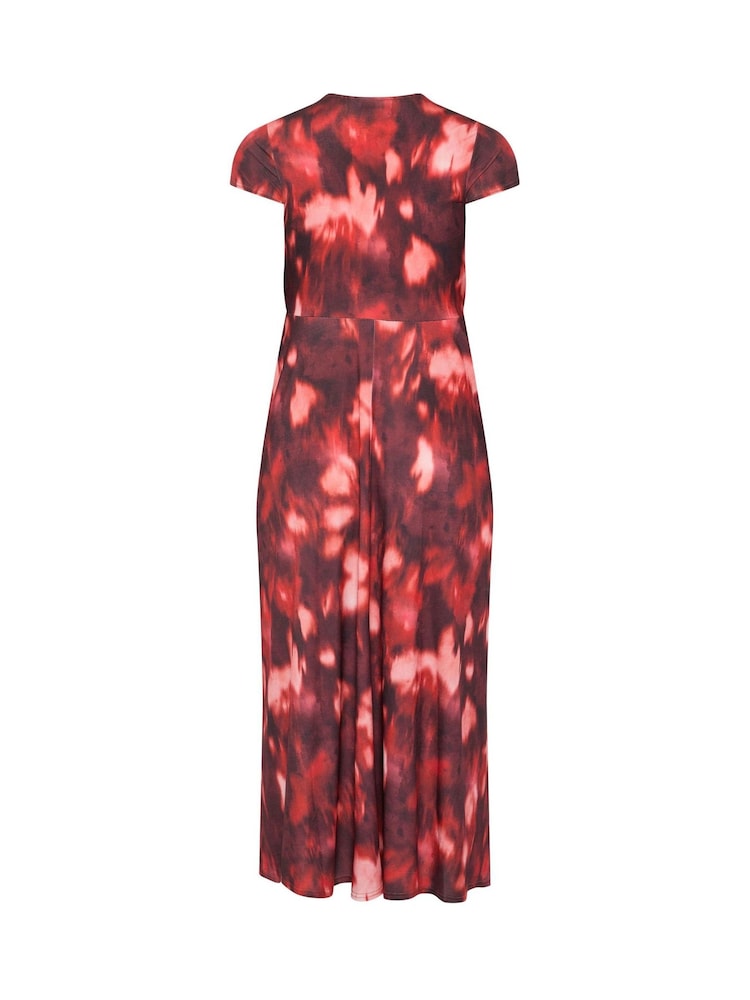 Yours Curve Red London Wrap Twist Front Dress - Image 6 of 6