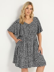 Yours Curve Black Smock Mini Dress - Image 1 of 5