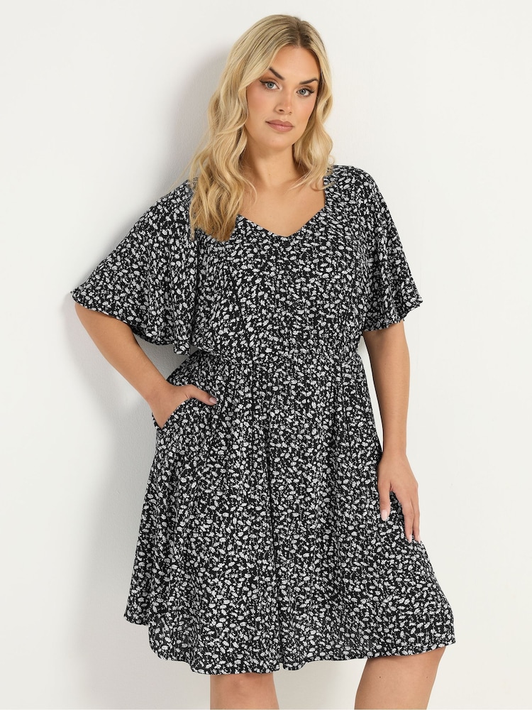 Yours Curve Black Smock Mini Dress - Image 1 of 5 Yours Curve Black Smock Mini Dress - Image 1 of 5