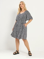 Yours Curve Black Smock Mini Dress - Image 2 of 5