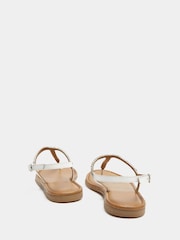 Yours Curve White Extra-Wide Fit EEE Diamante Toe Post Sandals - Image 3 of 3
