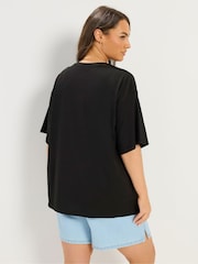 Yours Curve Black New York Leopard T-Shirt - Image 3 of 5