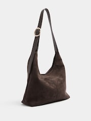 Yours Curve Brown Faux Suede Shoulder Bag - Image 3 of 4