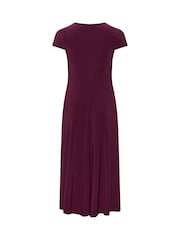 Yours Curve Purple London Wrap Twist Front Dress - Image 6 of 6