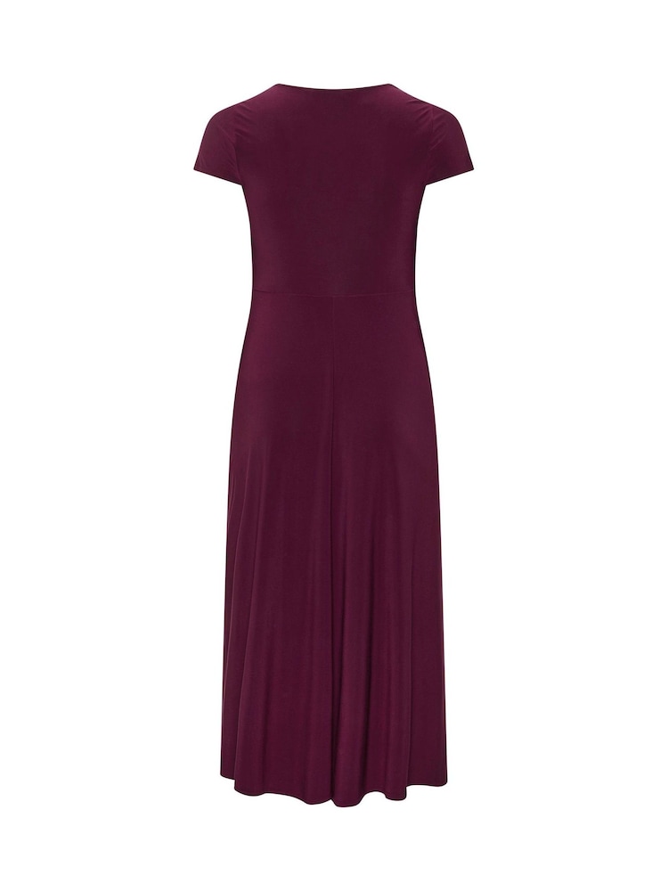 Yours Curve Purple London Wrap Twist Front Dress - Image 6 of 6 Yours Curve Purple London Wrap Twist Front Dress - Image 6 of 6