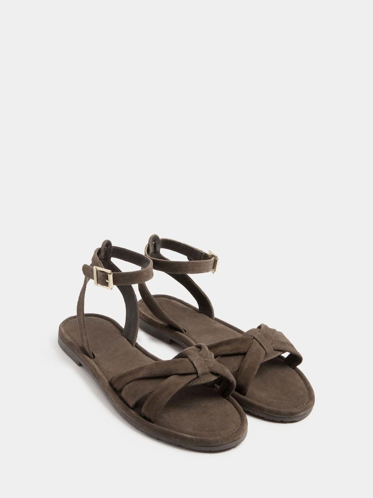 Yours Curve Brown Extra Wide Fit EEE Faux Leather Cross Over Sandals - Image 2 of 4 Yours Curve Brown Extra Wide Fit EEE Faux Leather Cross Over Sandals - Image 2 of 4