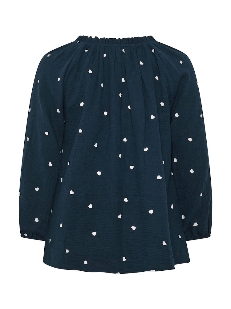 Yours Curve Blue Flutter Sleeve Top - Image 6 of 6