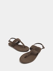 Yours Curve Brown Extra-Wide Fit EEE Woven Toe Post Sandals - Image 4 of 4