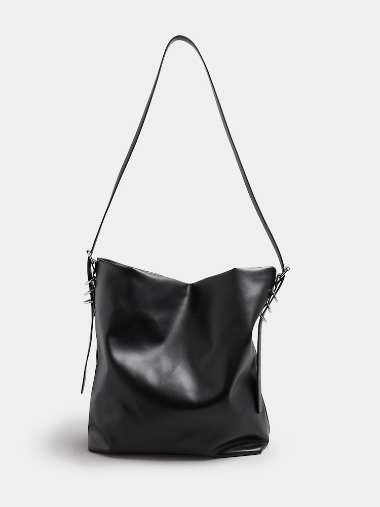 Yours Curve Black Faux Leather Slouched Shoulder Bag - Image 2 of 4 Yours Curve Black Faux Leather Slouched Shoulder Bag - Image 2 of 4