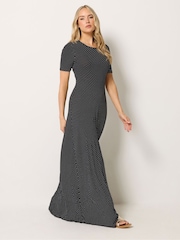 Long Tall Sally Black Polka Dot Short Sleeve Maxi Dress - Image 1 of 5