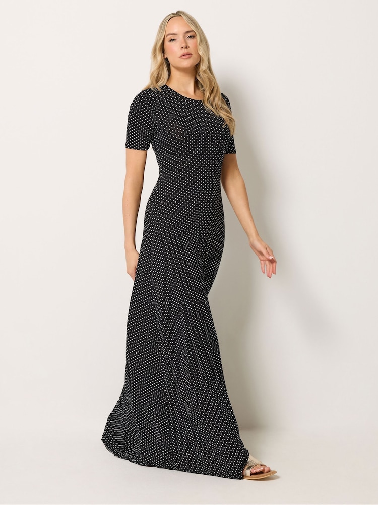 Long Tall Sally Black Polka Dot Short Sleeve Maxi Dress - Image 1 of 5