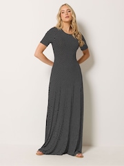 Long Tall Sally Black Polka Dot Short Sleeve Maxi Dress - Image 2 of 5