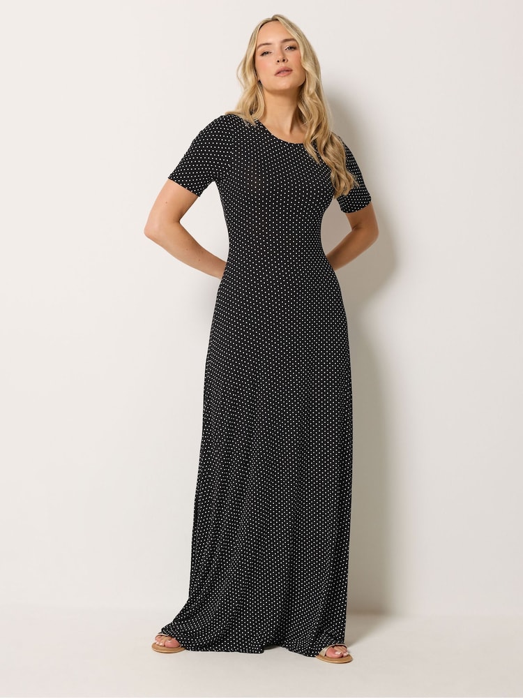 Long Tall Sally Black Polka Dot Short Sleeve Maxi Dress - Image 2 of 5